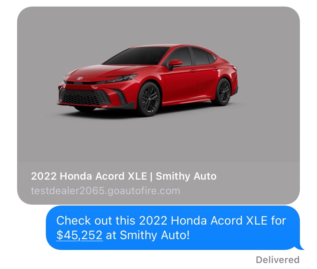 Mobile-friendly interface for dealership websites